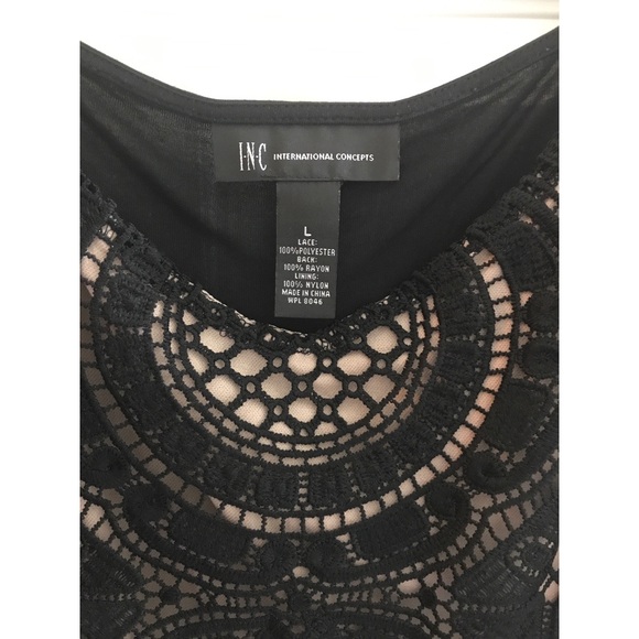INC Black Lace Spaghetti Strap Top - Picture 3 of 8